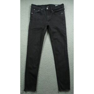 Rag & Bone Jeans Womens Size 30 Black Ankle Skinny Raw Hem Mid Rise Stretch